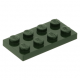 LEGO lapos elem 2x4, sötétzöld (3020)